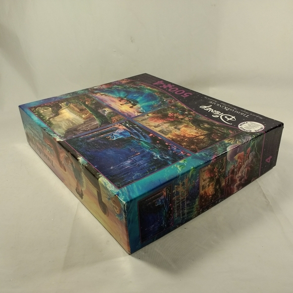 Disney Thomas Kinkade 4 in 1 Puzzle 500pc Cinderella Mickey Lion King Mermaid - Picture 7 of 8
